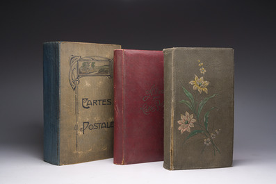Three albums with postcards mainly depicting views of Belgian villages and towns, a.o. Dalschaert-Praet, Gilleman, Nels, 19th/20th C.