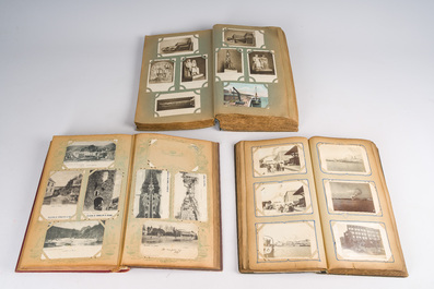 Three albums with postcards mainly depicting views of Belgian villages and towns, a.o. Dalschaert-Praet, Gilleman, Nels, 19th/20th C.
