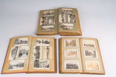 Three albums with postcards mainly depicting views of Belgian villages and towns, a.o. Dalschaert-Praet, Gilleman, Nels, 19th/20th C.