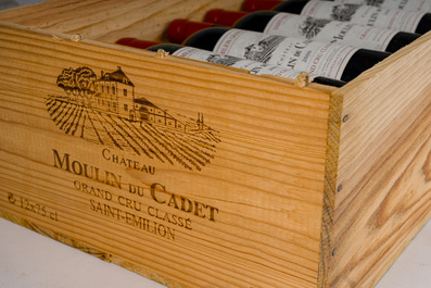 1998-2000 Ch&acirc;teau Cantin, Ch&acirc;teau Carteau C&ocirc;tes Daugay, Ch&acirc;teau Moulin de Cadet, Saint-&Eacute;milion Grand Cru, 42 flessen