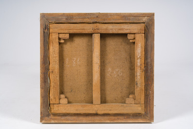 Oscar Coddron (1881-1960): Haystacks in a landscape, oil on canvas