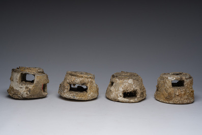 Four weights used for the 'ingegno' or 'croce dei corallari' during the 'lacoralera' or coral fishing, probably Roman period