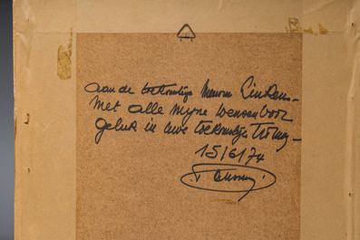 James Ensor (1860-1949) and Frans Masereel (1889-1972): 'Flight into Egypt', colour lithograph from 1921 and two woodcuts published in 'L'id&eacute;e'