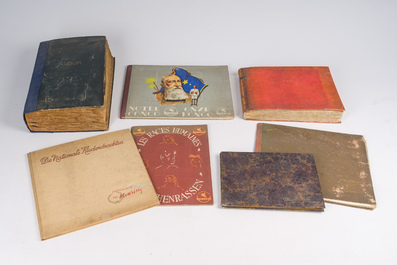 A large collection of postcards, fantasy and chocolate prints, partly in albums, a.o. Liebig, Delacre, Jacques, Martougin, 19th/20th C.