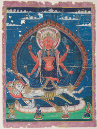 Drie diverse thangkas, Tibet, Nepal en India, 19de/20ste eeuw