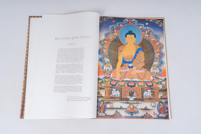 Drie diverse thangkas, Tibet, Nepal en India, 19de/20ste eeuw