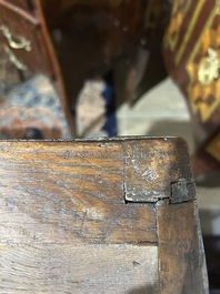 Jacques-Pierre Letellier (ca.1745-?): A mahogany veneer Louis XVI chest of drawers with gilt bronze mounts and red marble top