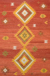 Two Turkish rugs, a.o. a Kilim, wool on cotton, mid 20th C.
