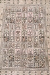 An Indian silk Kashmir rug with floral design, 20th C.