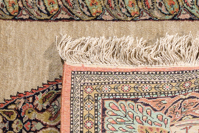 Three oriental carpets, a.o. Kashmir and Sarouk, wool, cotton and silk, 20th C.