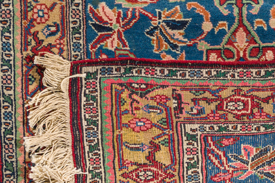 Four oriental rugs (Sarouk, Hamadan and an Afghan carpet), wool on cotton, 20th C.