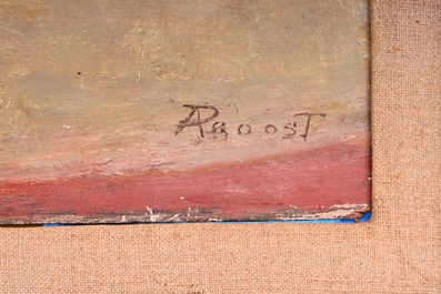 Alfons Proost (1880-1957): Circus, oil on panel, dated 1950