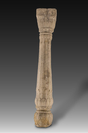 An Indian Mughal style sandstone column, probably Northern India, 18th C.