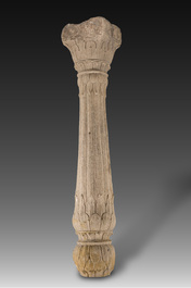 An Indian Mughal style sandstone column, probably Northern India, 18th C.