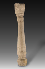 An Indian Mughal style sandstone column, probably Northern India, 18th C.