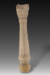 An Indian Mughal style sandstone column, probably Northern India, 18th C.