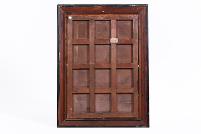 Jules Jambers (1863-?): 'La biche au ruisseau', huile sur board