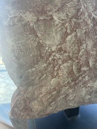 An Indian yellow-speckled red sandstone relief of a devata, probably Mathura school, Kushan period 2nd C. b.C./2nd C.