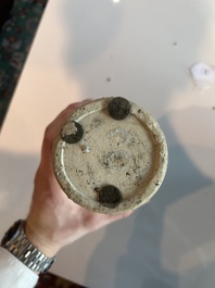 A Chinese blue and white 'lotus scroll' meiping vase, Ming