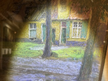 Emile Claus (1849-1924): 'Le vieux cimeti&egrave;re de St Donat' (Veurne), pastel on paper, dated 23 August 1916