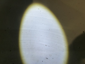 A large Chinese blue and white 'dragon medallion' fish bowl, Qianlong