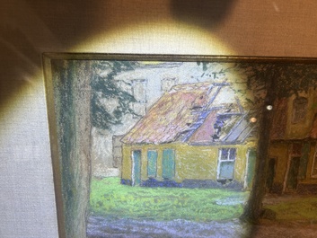 Emile Claus (1849-1924): 'Le vieux cimeti&egrave;re de St Donat' (Veurne), pastel on paper, dated 23 August 1916