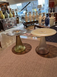 Koloman Moser (1868-1918, navolger van): Een paar 'Vulkan' vazen in iriserend glas, 20ste eeuw