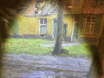 Emile Claus (1849-1924): 'Le vieux cimeti&egrave;re de St Donat' (Veurne), pastel on paper, dated 23 August 1916