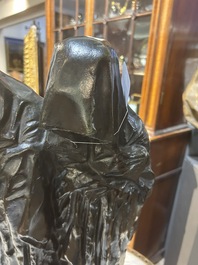 George Minne (1866-1941): Les Trois Saintes Femmes, bruin-zwartgepatineerd brons, met gieterijstempel De Groeve (1896)