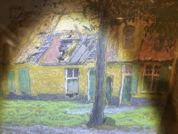 Emile Claus (1849-1924): 'Le vieux cimeti&egrave;re de St Donat' (Veurne), pastel on paper, dated 23 August 1916