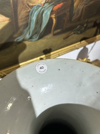 A Chinese famille rose vase with roosters among blossoming branches, 19th C.