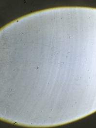 A large Chinese blue and white 'dragon medallion' fish bowl, Qianlong