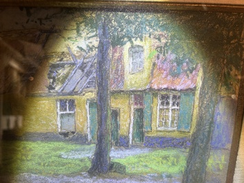 Emile Claus (1849-1924): 'Le vieux cimeti&egrave;re de St Donat' (Veurne), pastel on paper, dated 23 August 1916