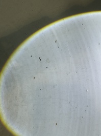 A large Chinese blue and white 'dragon medallion' fish bowl, Qianlong