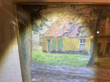 Emile Claus (1849-1924): 'Le vieux cimeti&egrave;re de St Donat' (Veurne), pastel on paper, dated 23 August 1916