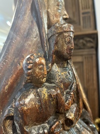 A polychromed wooden Saint Anne Trinity group, probably Flanders or Northern France, 15th C.