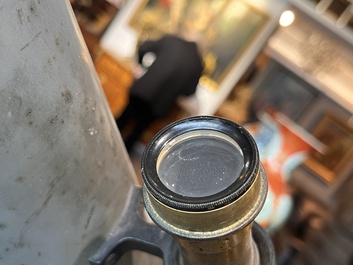 Een 6 inch refractor telescoop op houten driepikkel, Maurice Manent &amp; Secretan, Parijs, begin 20ste eeuw