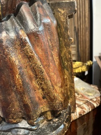 A polychromed wooden Saint Anne Trinity group, probably Flanders or Northern France, 15th C.