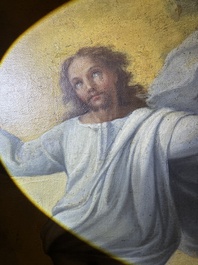 Franse school, navolger van Rafa&euml;l (1483-1520): De transfiguratie van Jezus, olie op doek, 17de eeuw