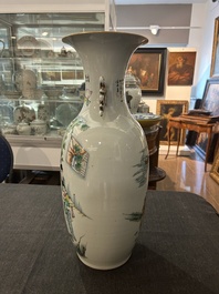 A Chinese famille rose double narrative design vase, 19th/20th C.