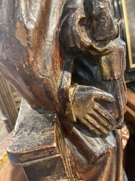 A polychromed wooden Saint Anne Trinity group, probably Flanders or Northern France, 15th C.