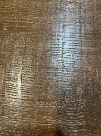 Jean-Joseph Chapuis (1765-1864): A brass inlaid wooden gueridon on four curved supports, first quarter 19th C.