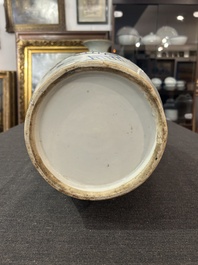 A pair of Chinese famille rose vases with ladies in a garden, 19th/20th C.