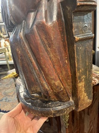 A polychromed wooden Saint Anne Trinity group, probably Flanders or Northern France, 15th C.