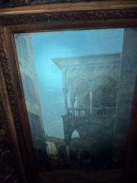 Jacques Fran&ccedil;ois Carabain (1834-1933): 'Une vue de la Piazza d'Erbe &agrave; Padoue' (Piazza delle Erbe, Padua), olie op doek