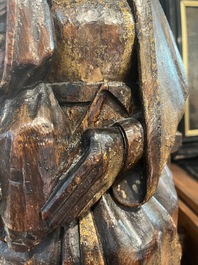 A polychromed wooden Saint Anne Trinity group, probably Flanders or Northern France, 15th C.