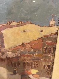 Nicolae Tonitzae (1886-1940): City view of presumably Mangalia, oil on board