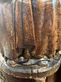 A polychromed wooden Saint Anne Trinity group, probably Flanders or Northern France, 15th C.