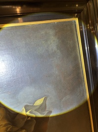 Franse school, navolger van Rafa&euml;l (1483-1520): De transfiguratie van Jezus, olie op doek, 17de eeuw