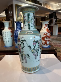 A Chinese famille rose vase with palace scenes, 19th C.